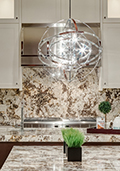 Granite countertop and backsplash