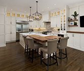 New elegant kitchen with decorative and functional elements