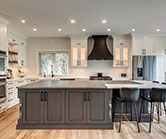subtle styling added with turned posts on the island