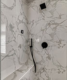 Marble tiled steam shower