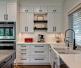 accent floating shelves add a touch of visual interest